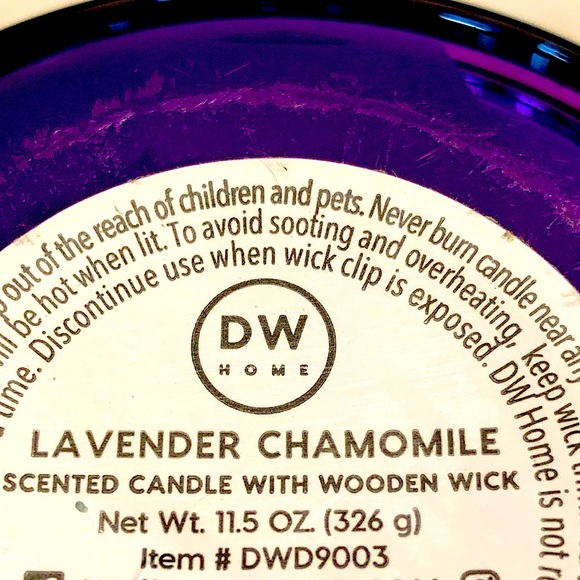 DW HOME CANDLE LAVENDER CHAMOMILE RICHLY SCENTED WOOD WICK NEW 11.5oz - Picture 5 of 5
